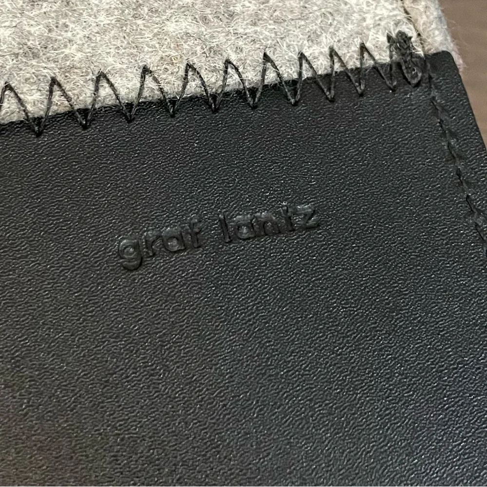 NEW! GRAF LANTZ JAUNT MERINO WOOL FELT TOTE GRANITE/BLACK